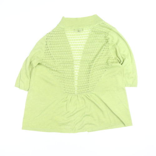 Debenhams Women Green Size 16 Open Knit Cardigan Lightweight