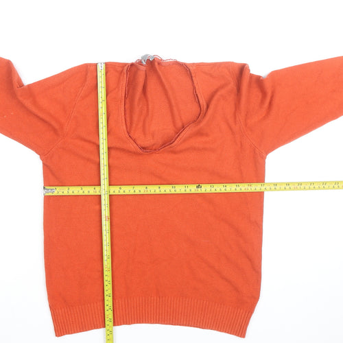 Per Una Women Orange V-Neck Long Sleeve Jumper Size 16