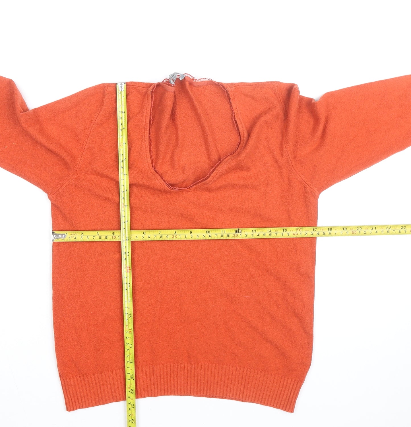 Per Una Women Orange V-Neck Long Sleeve Jumper Size 16