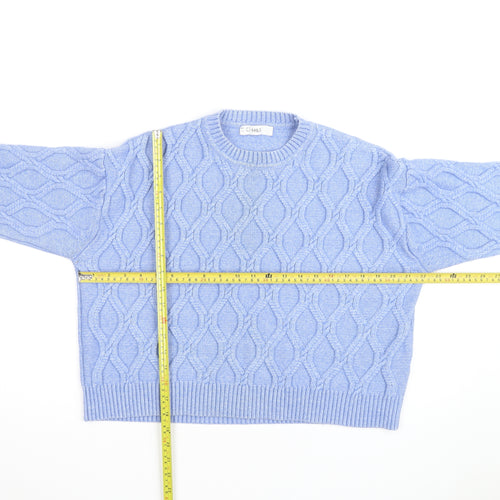 Marks and Spencer Womens Blue Cable-Knit Jumper Size L