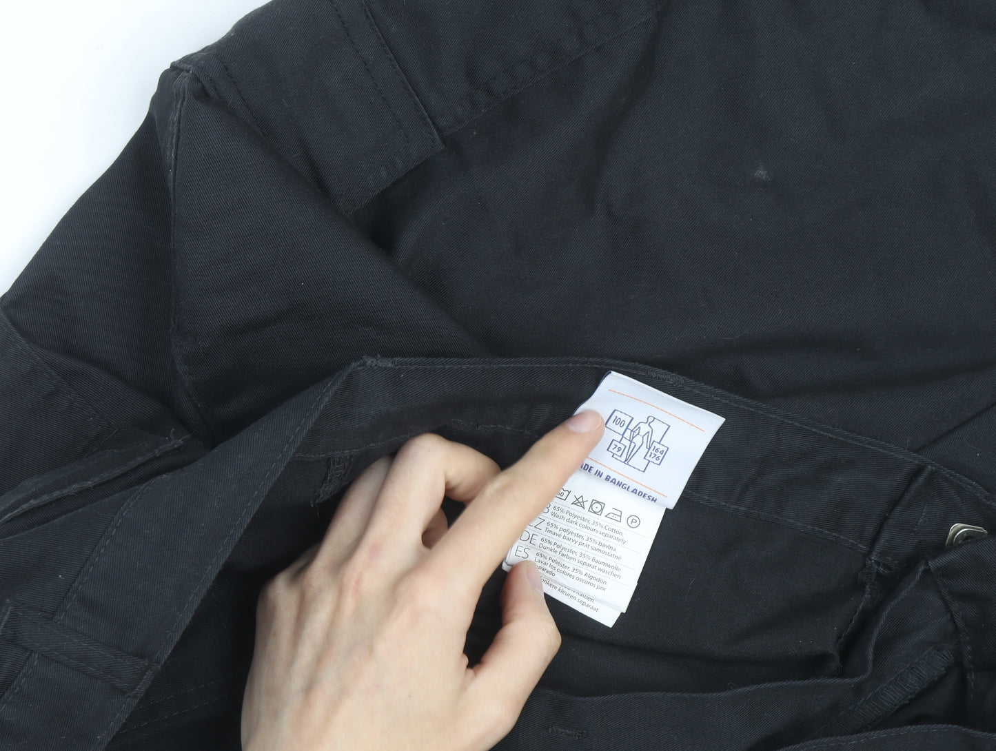 Portwest Men's Black Cargo Trousers Size 40 Regular Fit Workwear