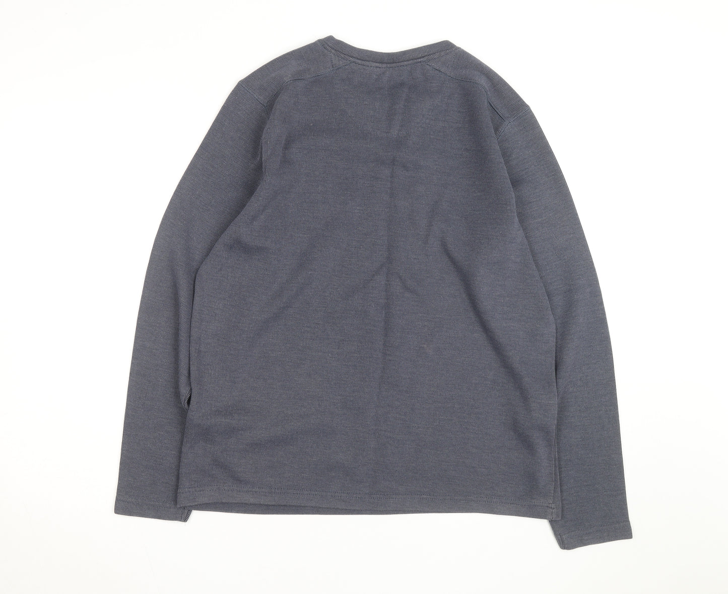 F&F Mens Grey V-Neck Long Sleeve Cotton Jumper Size M