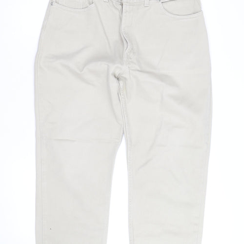 Faded Glory Men's Beige Straight Fit Jeans Size 38 x 32 Cotton Denim