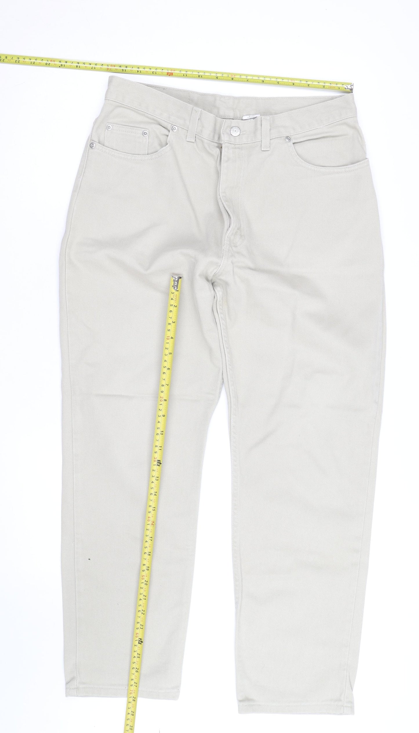 Faded Glory Men's Beige Straight Fit Jeans Size 38 x 32 Cotton Denim