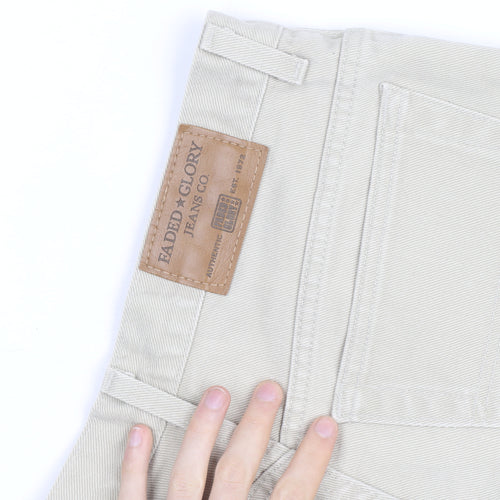 Faded Glory Men's Beige Straight Fit Jeans Size 38 x 32 Cotton Denim