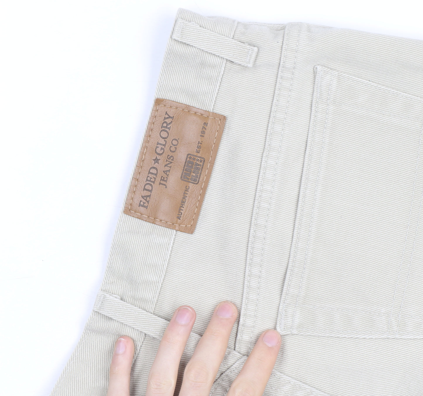 Faded Glory Men's Beige Straight Fit Jeans Size 38 x 32 Cotton Denim