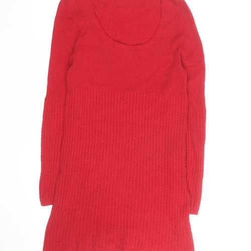 Marks and Spencer Women’s Red Wool Blend Long Sleeve Jumper Dress Size 10