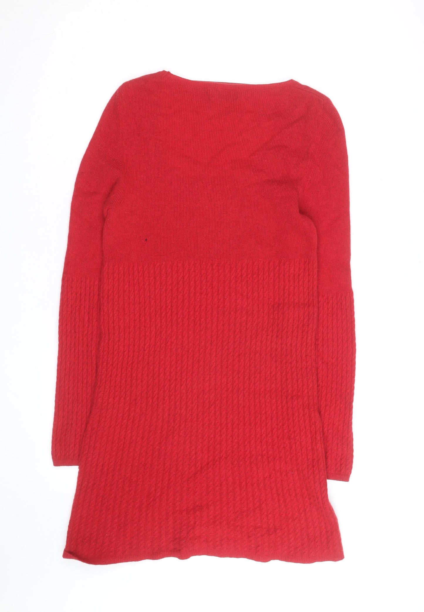 Marks and Spencer Women’s Red Wool Blend Long Sleeve Jumper Dress Size 10