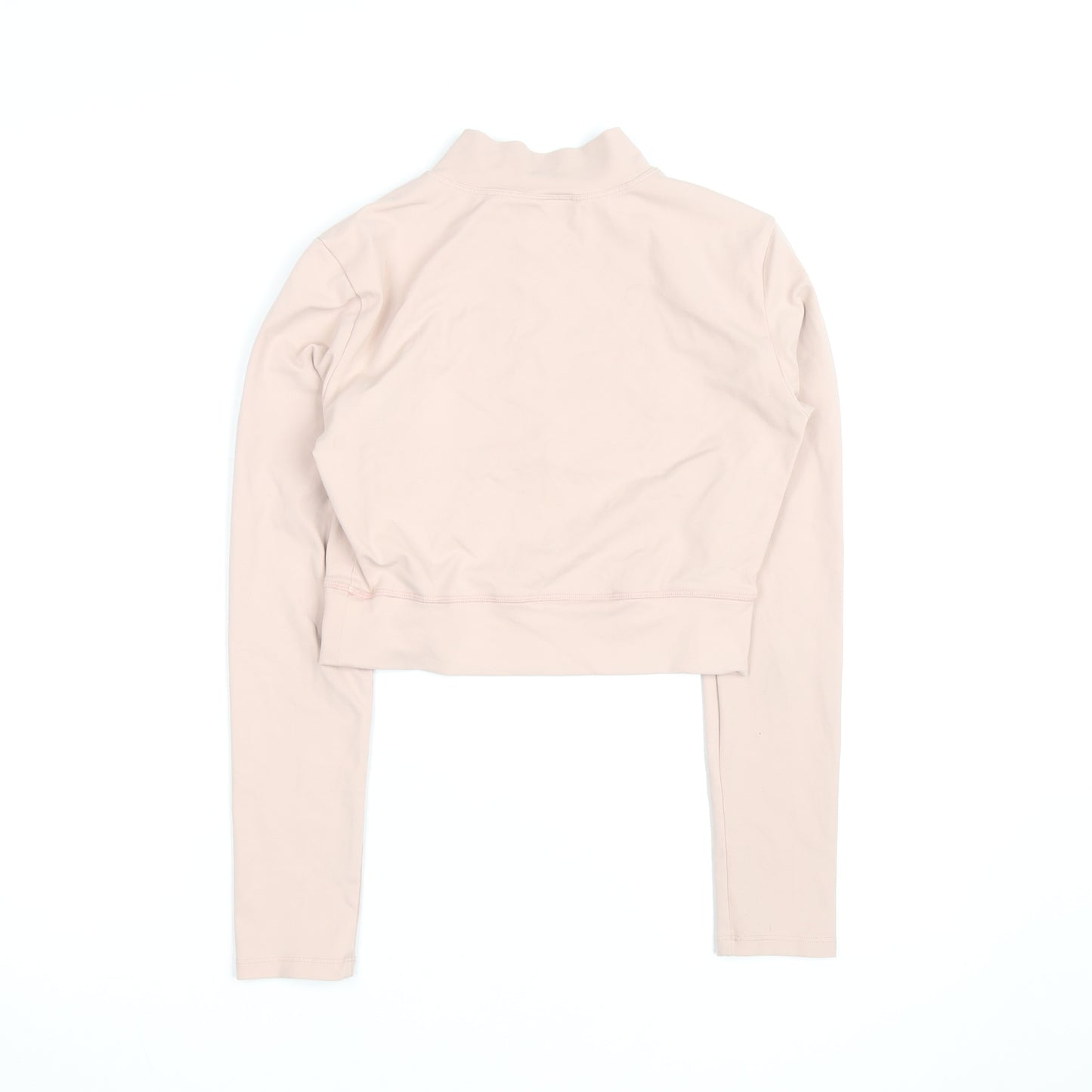 NKD Apparel Women’s Beige Cropped 1/4 Zip Long Sleeve Active Top M