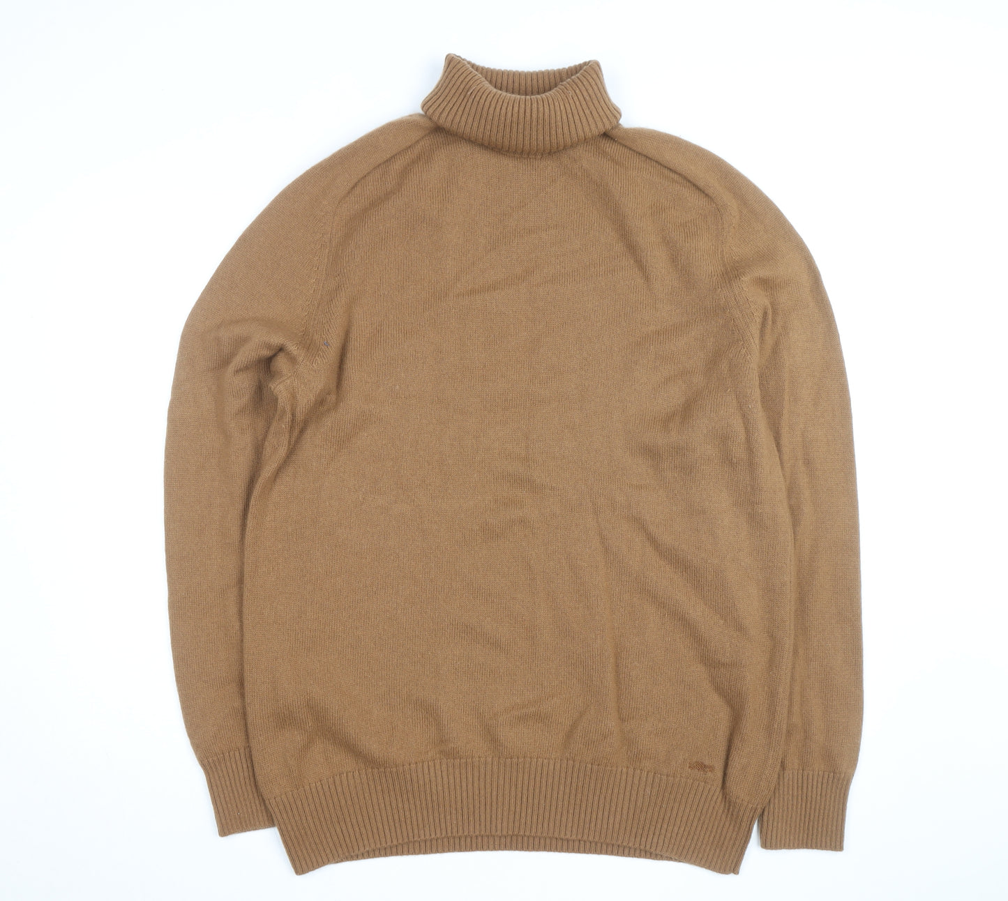 Jaeger Men’s Brown Roll Neck Wool Cashmere Jumper 2XL