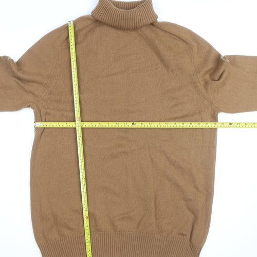 Jaeger Men’s Brown Roll Neck Wool Cashmere Jumper 2XL