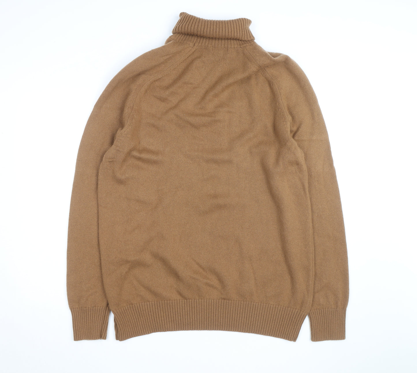 Jaeger Men’s Brown Roll Neck Wool Cashmere Jumper 2XL