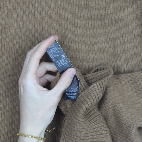 Jaeger Men’s Brown Roll Neck Wool Cashmere Jumper 2XL