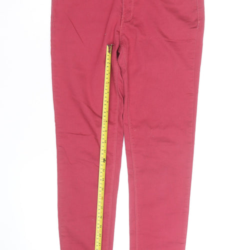Denim Co. Women Red Super Skinny Jegging Cotton Blend Size 10
