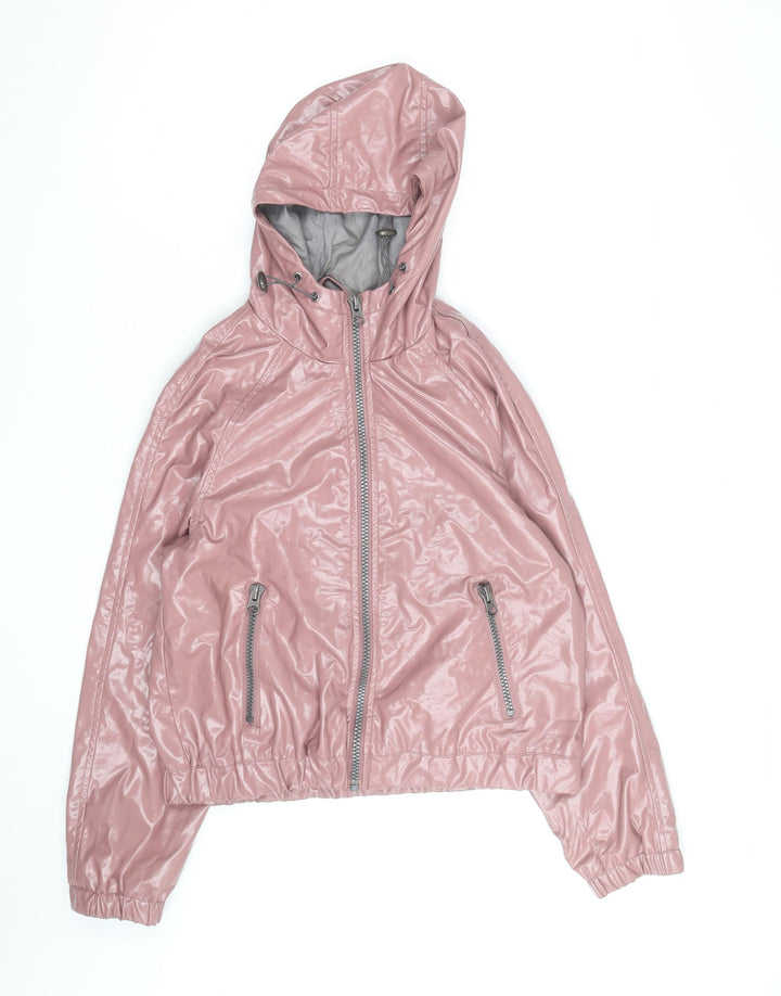 Missguided Women’s Pink Hooded Windbreaker Jacket Size 4