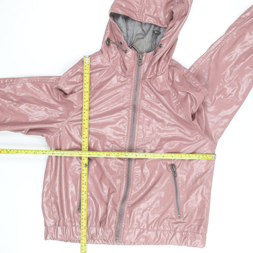 Missguided Women’s Pink Hooded Windbreaker Jacket Size 4