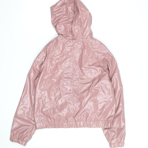 Missguided Women’s Pink Hooded Windbreaker Jacket Size 4