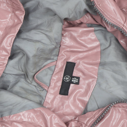 Missguided Women’s Pink Hooded Windbreaker Jacket Size 4