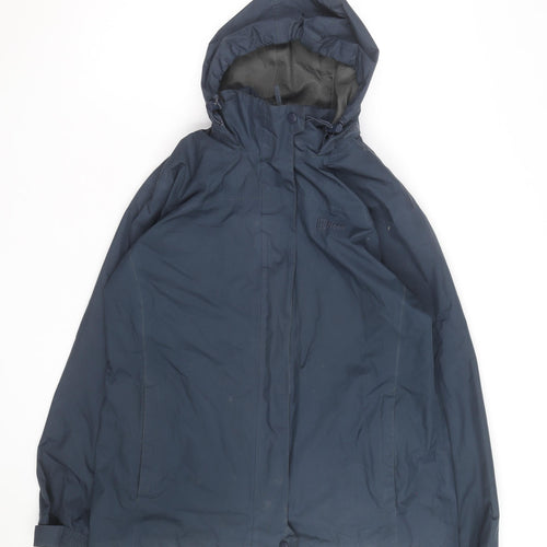 Hi Gear Women's Blue Waterproof Hooded Rain Jacket Size 14