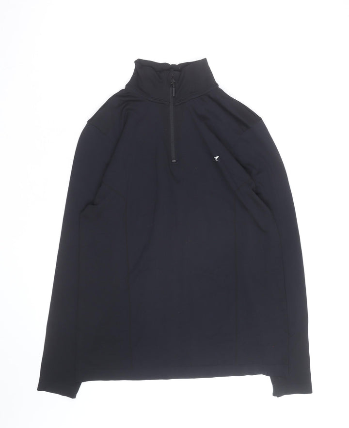 Workout Men's Black Large 1/4 Zip Athletic Track Jacket