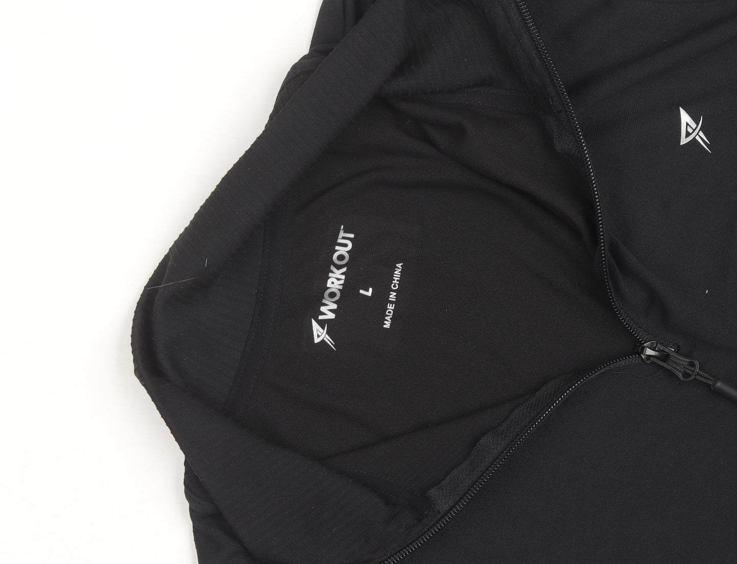 Workout Men's Black Large 1/4 Zip Athletic Track Jacket