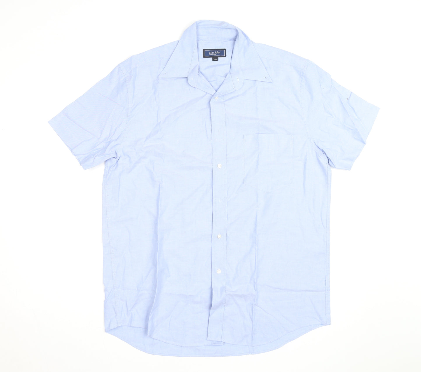 Principles for Men Light Blue Short Sleeve Classic Fit Shirt 15.5in