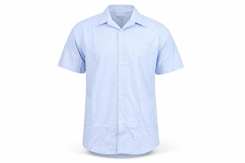 Front view of Principles for Men Light Blue Short Sleeve Classic Fit Shirt 15.5in