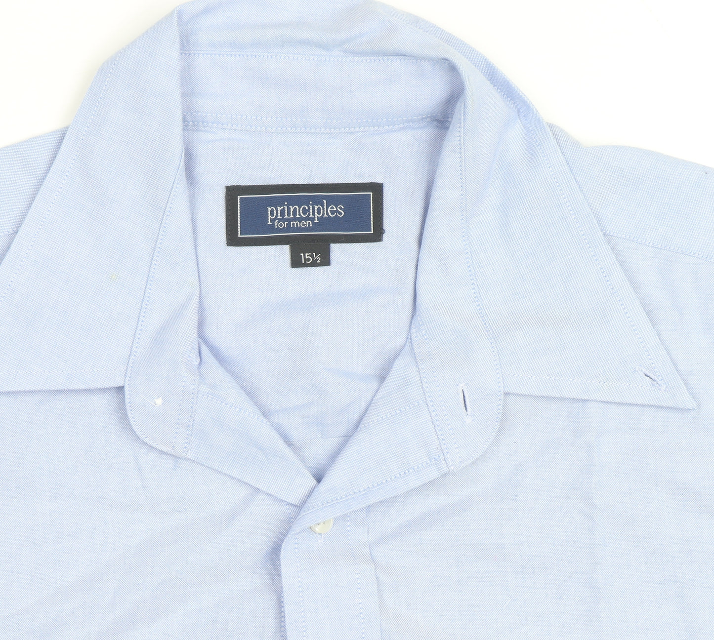 Principles for Men Light Blue Short Sleeve Classic Fit Shirt 15.5in