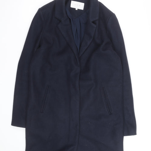Vila Unisex Adults Blue Mid-Length Wool Blend Overcoat M