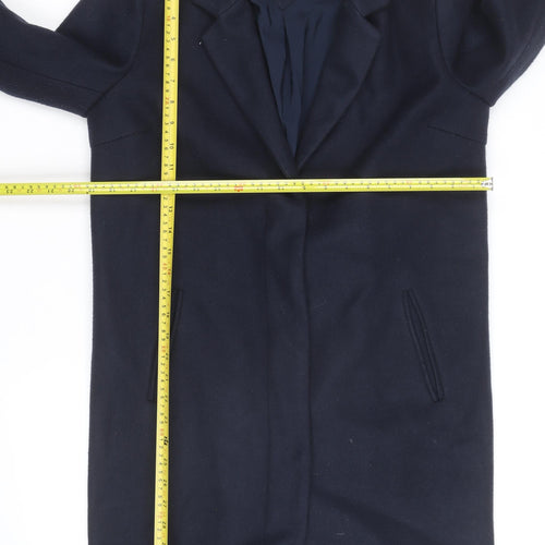 Vila Unisex Adults Blue Mid-Length Wool Blend Overcoat M
