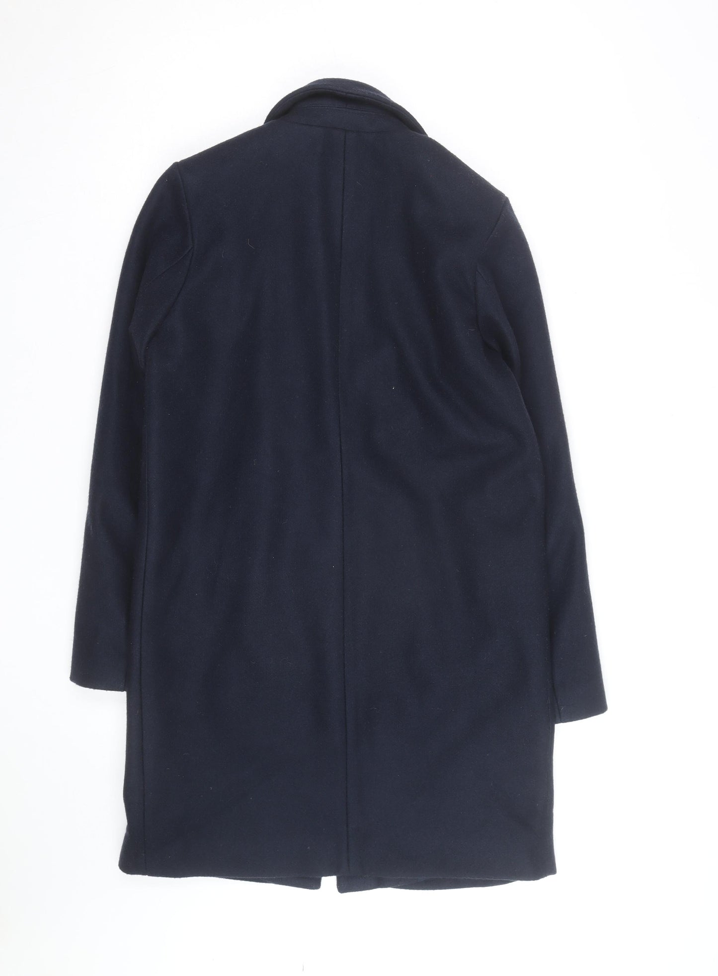 Vila Unisex Adults Blue Mid-Length Wool Blend Overcoat M
