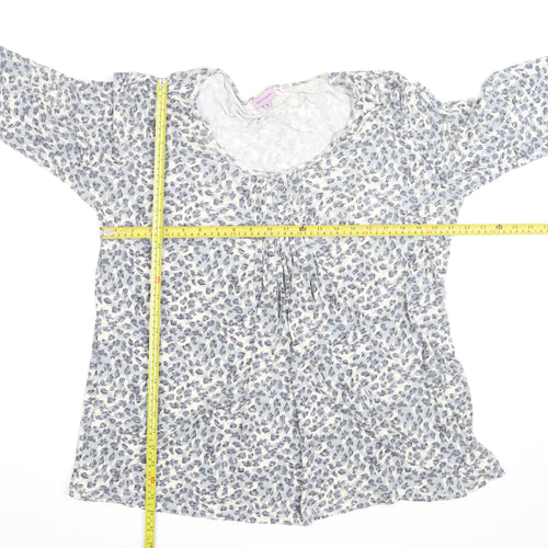 Epilogue Womens Blue Animal Print 3/4 Sleeve Tunic Blouse Size 18