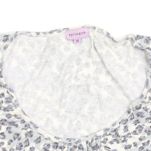 Epilogue Womens Blue Animal Print 3/4 Sleeve Tunic Blouse Size 18