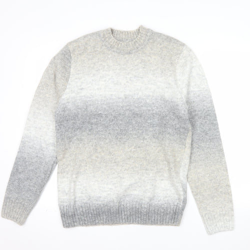 George Men's Grey Ombre Knit Crew Neck Jumper M