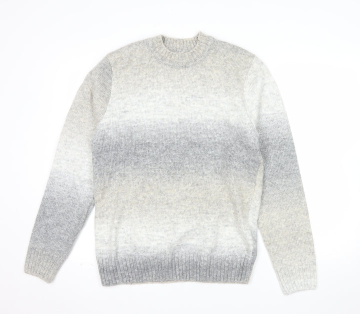 George Men's Grey Ombre Knit Crew Neck Jumper M