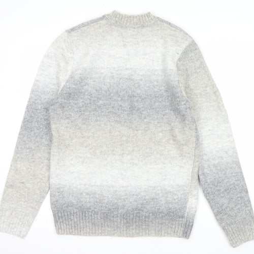 George Men's Grey Ombre Knit Crew Neck Jumper M