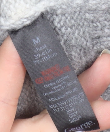 George Men's Grey Ombre Knit Crew Neck Jumper M