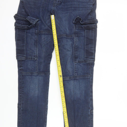 Denim Co Men's Blue Slim Tapered Cargo Jeans 30W 32L