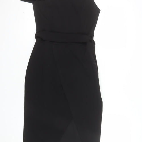 Boohoo Women’s Black Midi Off Shoulder Bodycon Dress Size 8