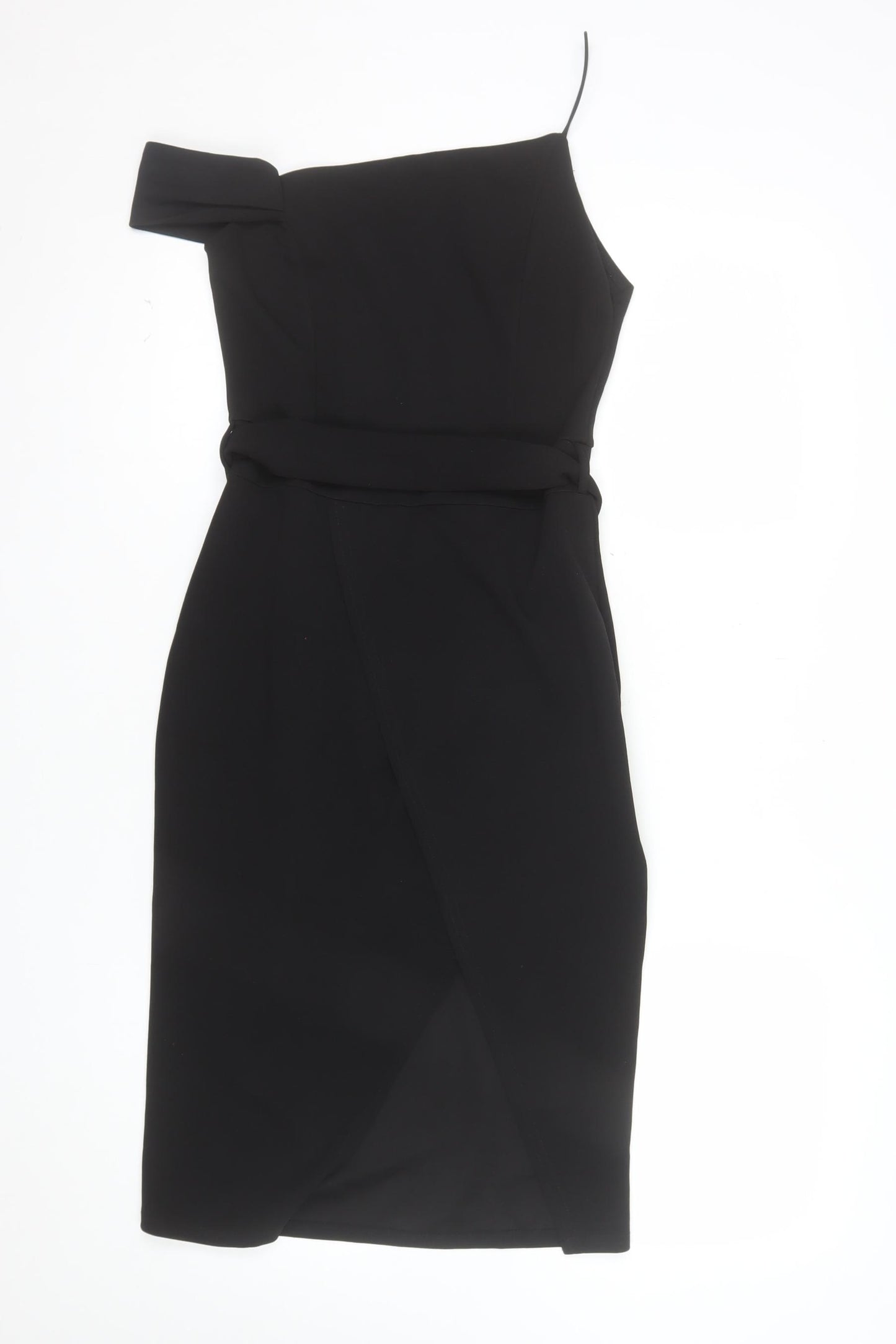 Boohoo Women’s Black Midi Off Shoulder Bodycon Dress Size 8