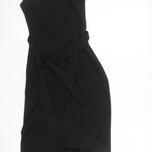 Boohoo Women’s Black Midi Off Shoulder Bodycon Dress Size 8