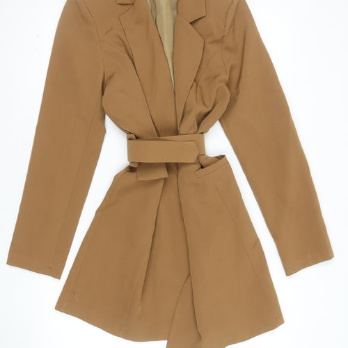 I Saw It First Women’s Brown Belted Long Trench Coat Size 10