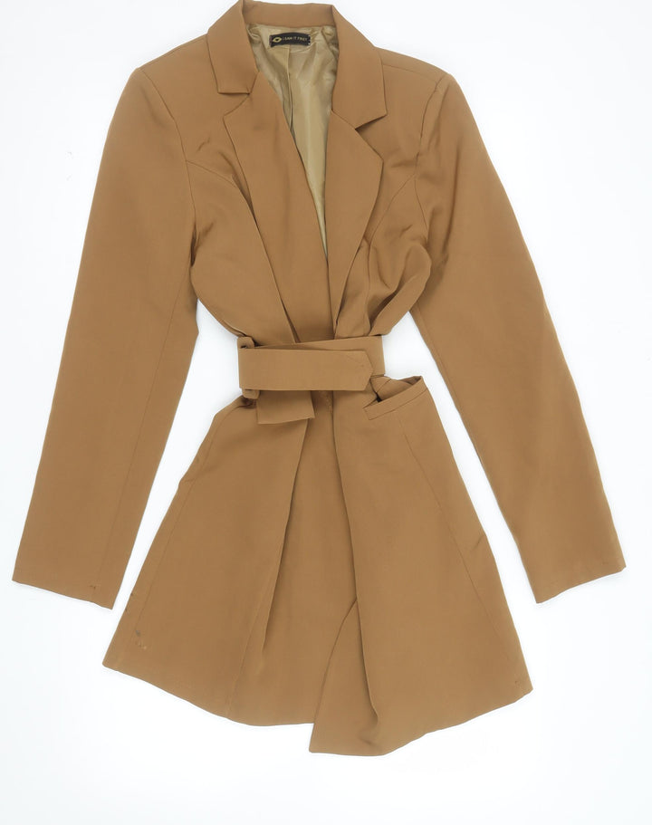 I Saw It First Women’s Brown Belted Long Trench Coat Size 10