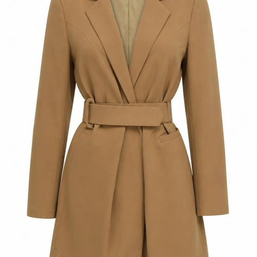 I Saw It First Women’s Brown Belted Long Trench Coat Size 10