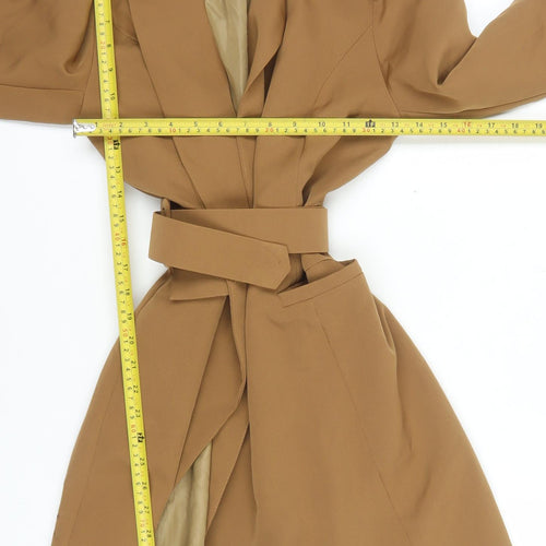 I Saw It First Women’s Brown Belted Long Trench Coat Size 10