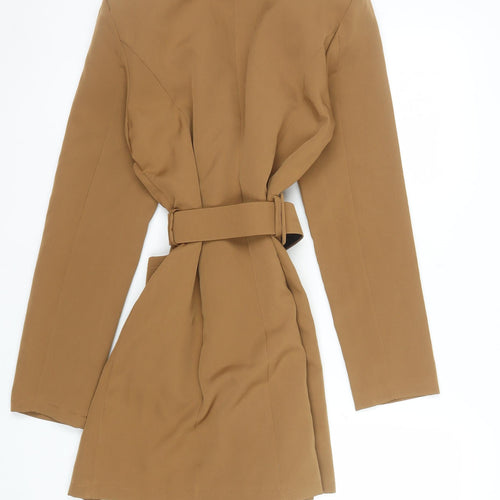 I Saw It First Women’s Brown Belted Long Trench Coat Size 10