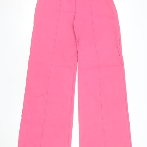 Vesper Women's Pink Wide-Leg Stretch Trousers Size 12