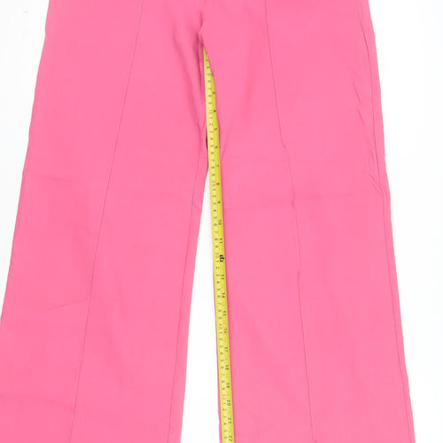 Vesper Women's Pink Wide-Leg Stretch Trousers Size 12