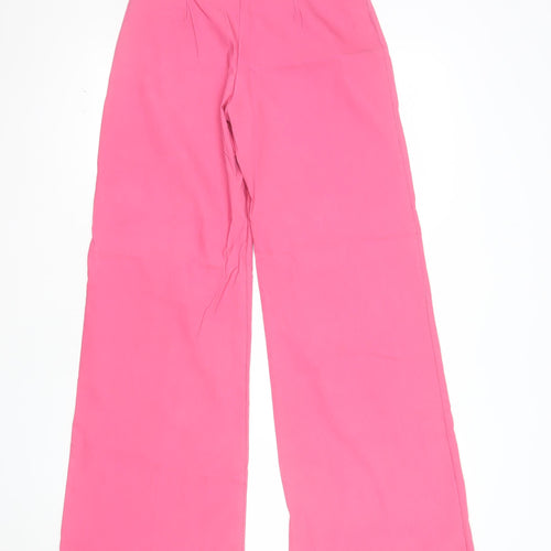 Vesper Women's Pink Wide-Leg Stretch Trousers Size 12