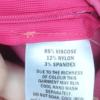 Vesper Women's Pink Wide-Leg Stretch Trousers Size 12